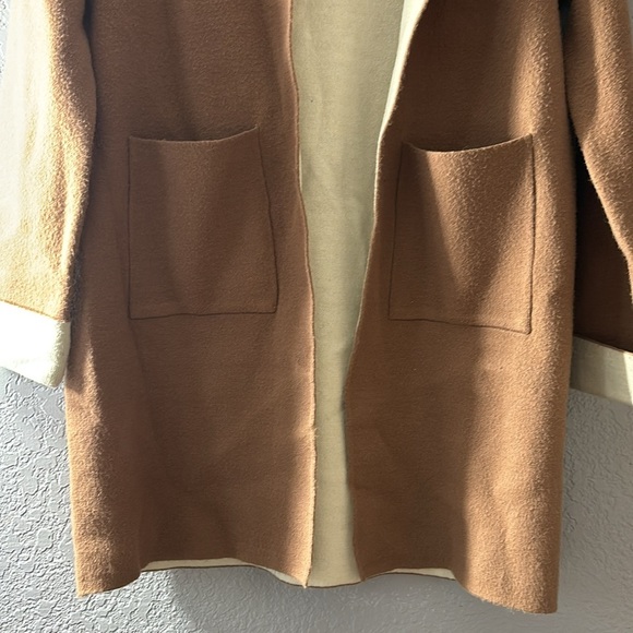 Oliver by Escio Open Long Brown Cardigan Coat - Picture 6 of 9